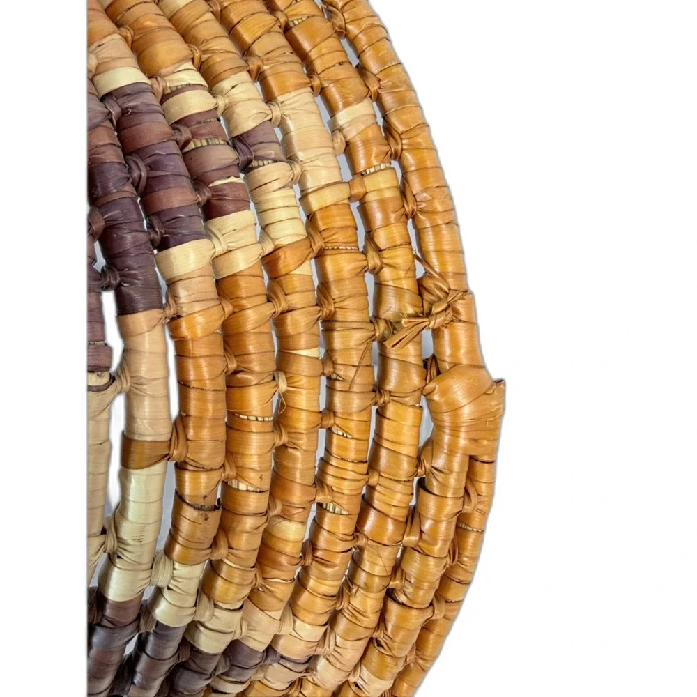 Antique Navajo Wedding Ceremonial Basket Hand Woven Brown Purple 13